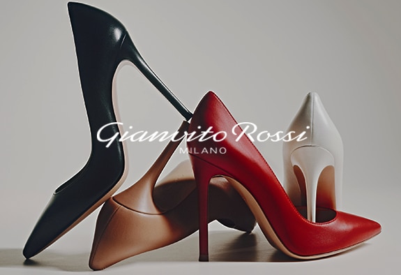 Gianvito Rossi logo with Stiletto in the background