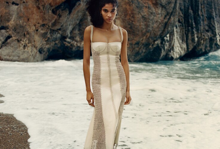 Female model standing on a beach-NET-A-PORTER