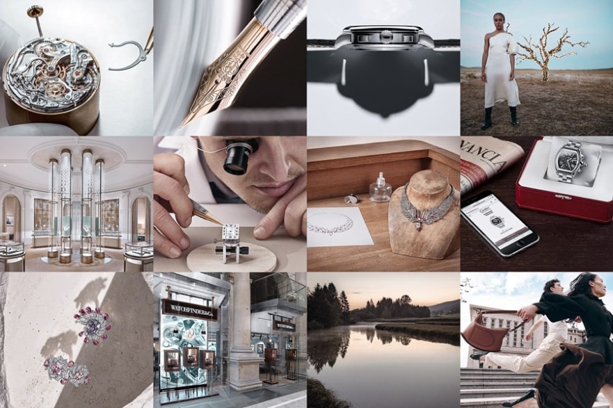 A collage of the products of the Richemont's Maisons