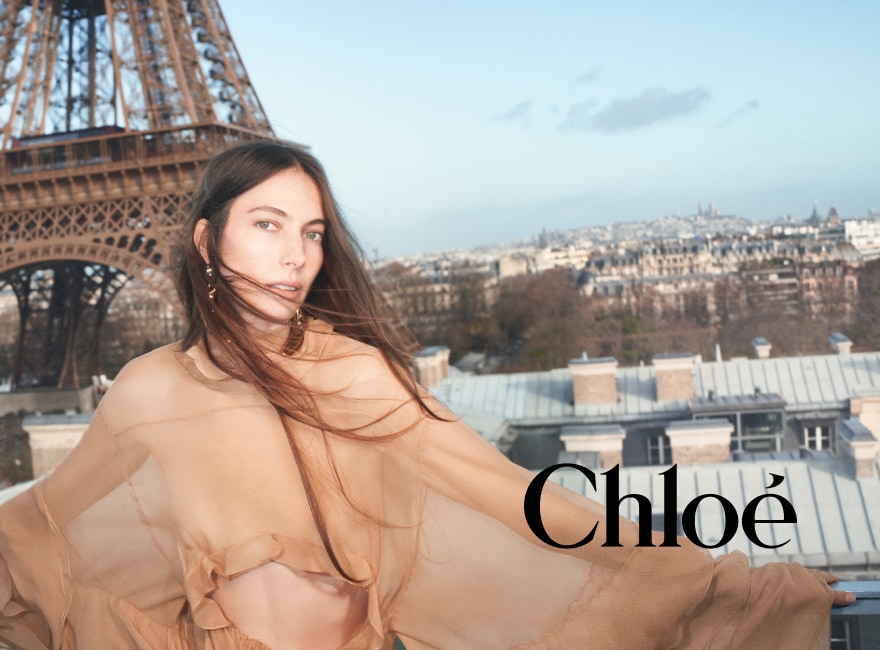 Model on Paris background 