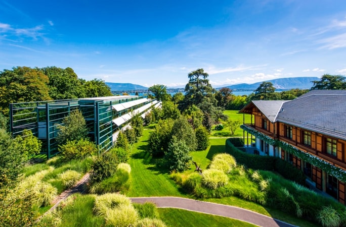 A view on the headquarters of Richemont in Bellvue, Geneva, Switzerland