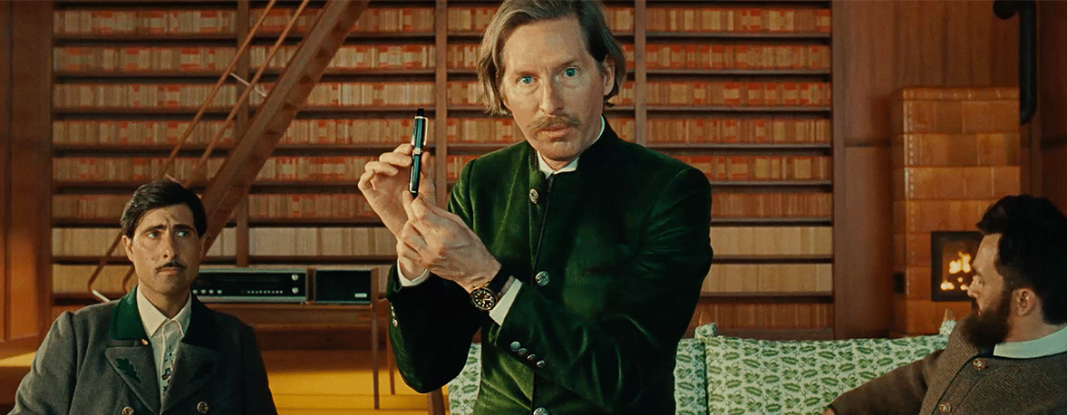 A man showing a Montblanc writing pen